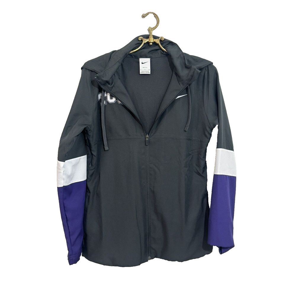 Nike TCU Horned Frogs Full Zip Mens S Pullover Gray Dri‎ Fit